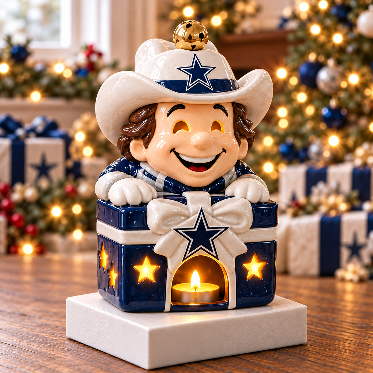 DLCB CHRISTMAS CERAMIC CANDLE HOLDER SET HQH