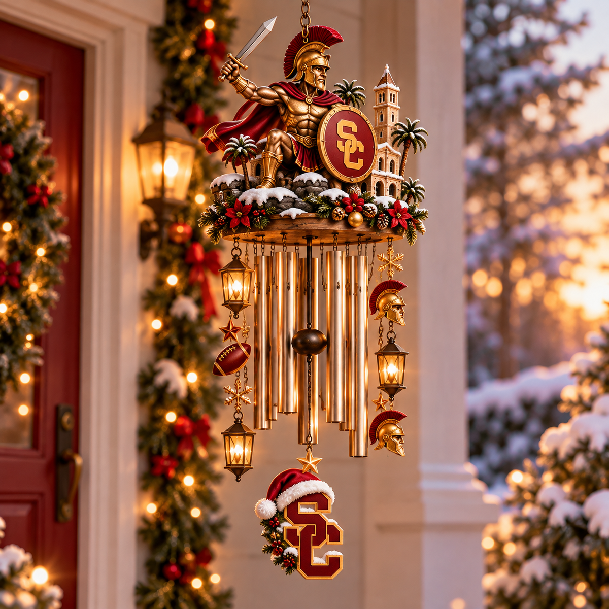 USC Christmas Wind Chime With Charm TNSM