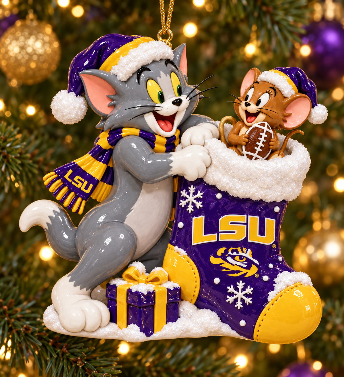 LSU Premium Christmas Tree Ornament TMH